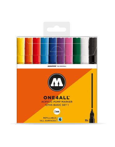 PACK 10 ROTULADORES ACRÍLICOS ONE4ALL 127HS 2MM / SET 1