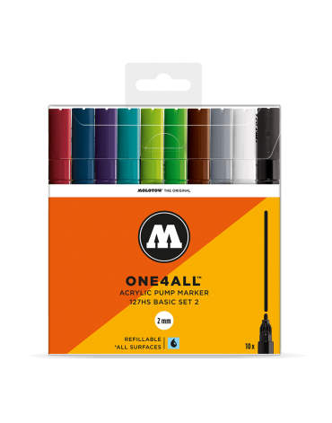 PACK 10 ROTULADORES ACRÍLICOS ONE4ALL 2MM / SET 2