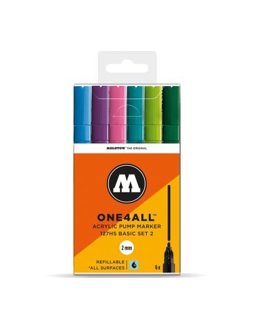 PACK 6 ROTULADORES ACRÍLICOS ONE4ALL 2MM SET 2