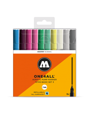 PACK 10 ROTULADORES ACRÍLICOS ONE4ALL 2MM / SET 3