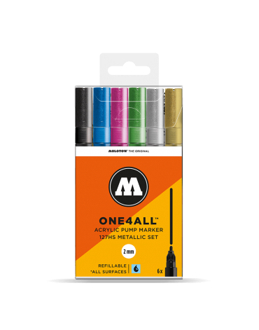 PACK 6 ROTULADORES ACRÍLICOS ONE4ALL 2MM - METALLIC SET
