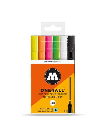 PACK 6 ROTULADORES ACRÍLICOS ONE4ALL 2MM / SET FLUORESCENTE