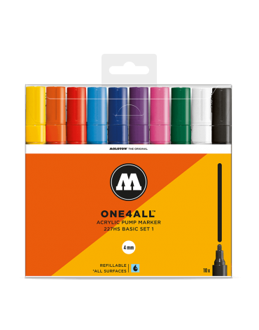 PACK 10 ROTULADORES ACRÍLICOS ONE4ALL 4MM / SET 1