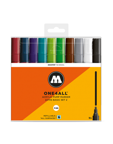 PACK 10 ROTULADORES ACRÍLICOS ONE4ALL 4MM / SET 2