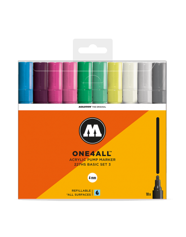 PACK 10 ROTULADORES ACRÍLICOS ONE4ALL 4MM / SET 3