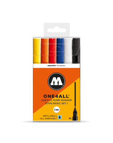 PACK 6 ROTULADORES ACRÍLICOS ONE4ALL 2MM SET 1
