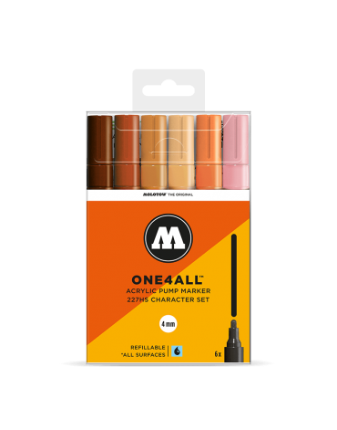PACK 6 ROTULADORES ACRÍLICOS ONE4ALL 4MM / SET CREMA