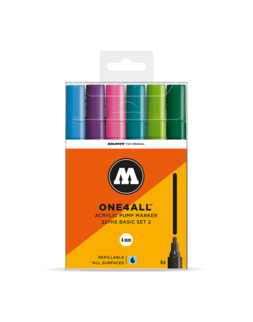PACK 6 ROTULADORES ACRÍLICOS ONE4ALL 4MM / SET 2