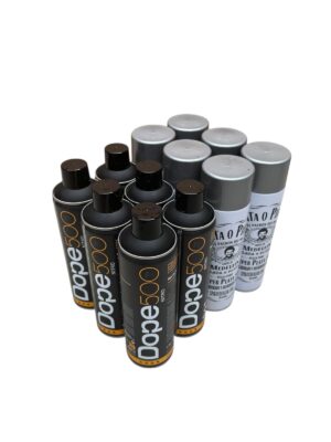PACK 6 PLATA O PLOMO + 6 NEGROS DOPE 500ML
